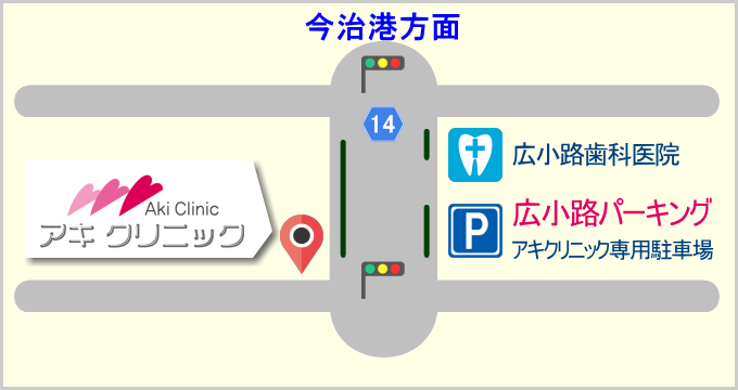 『広小路パーキング』の案内地図