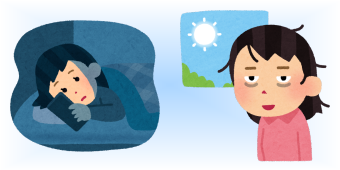 睡眠不足の女性
